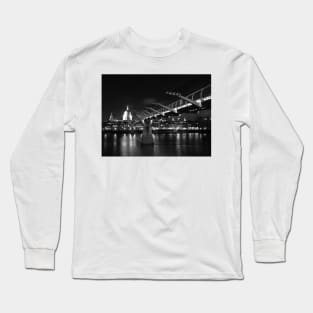 Millennium Bridge and St Paul`s Cathedral, London Long Sleeve T-Shirt